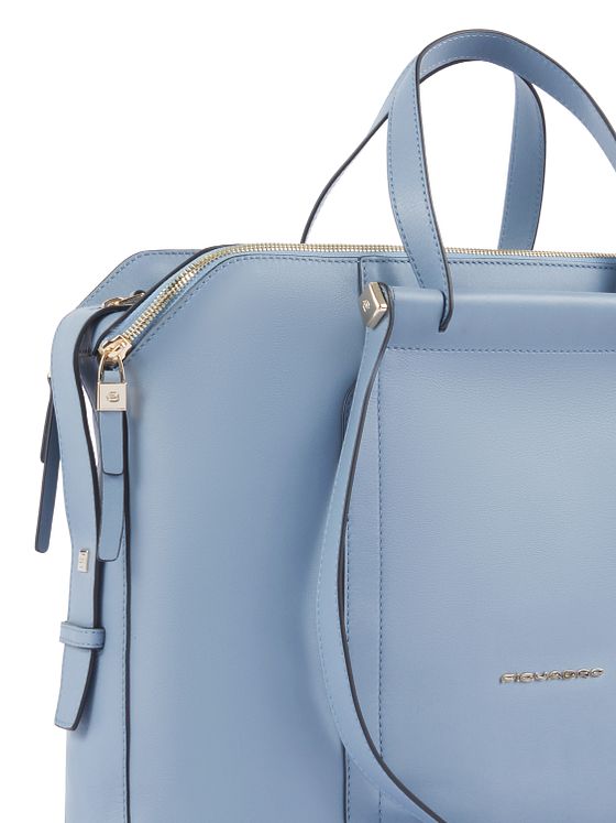 Piquadro Kruhová brašna na notebook kožená 40 cm přihrádka na notebook