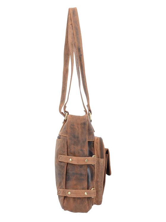 Greenburry Vintage skuldertaske i læder 36 cm