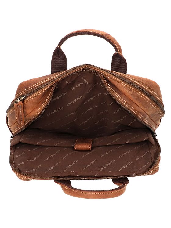 Greenburry Vintage-rygsæk i læder med 38 cm rum til bærbar computer