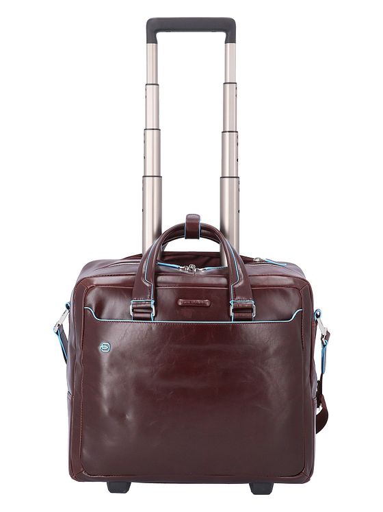 Piquadro Blue Square 2-hjulet business-trolley i læder med 36 cm rum til bærbar computer Piquadro Blue Square 2-hjulet business-trolley i læder med 36 cm rum til bærbar computer