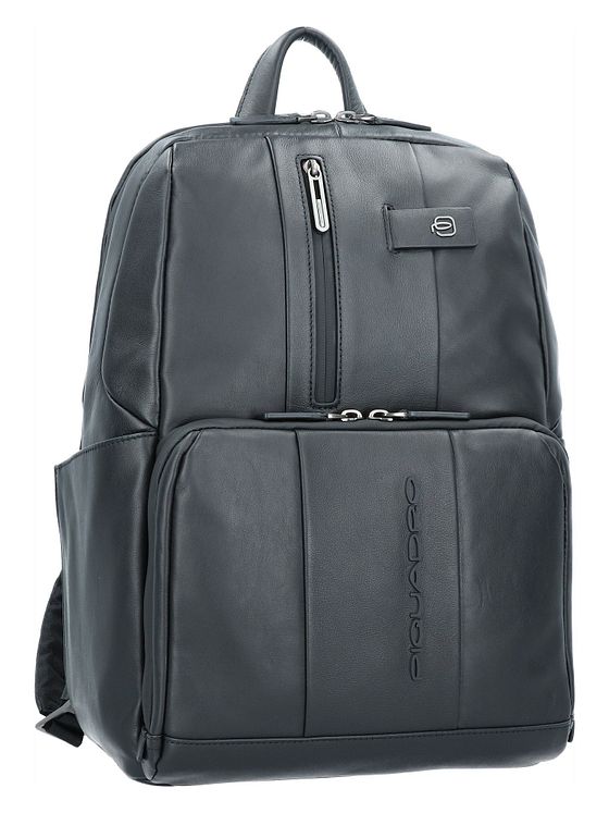 Piquadro Urban-rygsæk i læder 39 cm med rum til bærbar computer