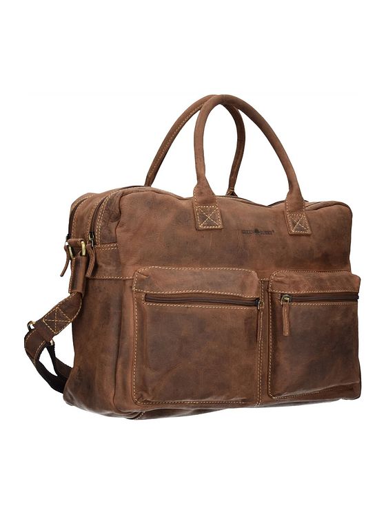 Greenburry Vintage dokumentmappe i læder med 40 cm rum til bærbar computer