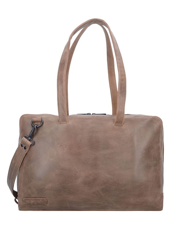 Plevier Ren skuldertaske i læder 43 cm med rum til bærbar computer