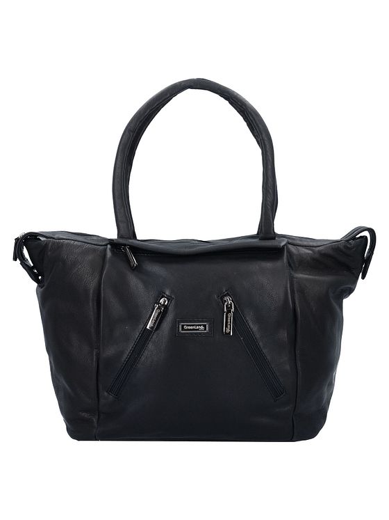 Greenland Nature Sort nappa shopper taske i læder 33 cm