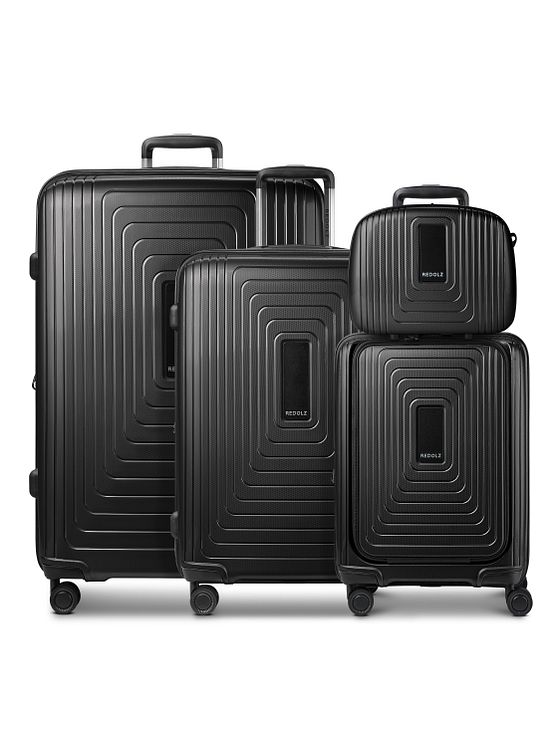 Redolz Essentials14 4-hjuls kuffertsæt Beautycase 4stk med udvidelsesfoldet laptoprum Redolz Essentials14 4-hjuls kuffertsæt Beautycase 4stk med udvidelsesfoldet laptoprum