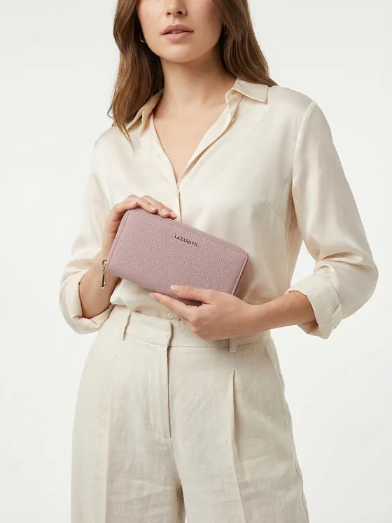 Lazarotti Cartera de piel de Bolonia XL con doble cremallera perimetral y protección RFID, 20 cm Lazarotti Cartera de piel de Bolonia XL con doble cremallera perimetral y protección RFID, 20 cm