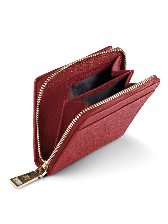 Lazarotti Boloňská kožená peněženka na zip střední velikosti Kožená 10 cm