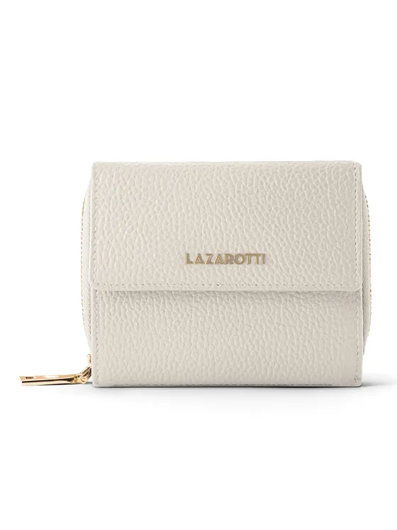 Lazarotti Cartera de piel «Bologna» con cremallera envolvente, 12 cm