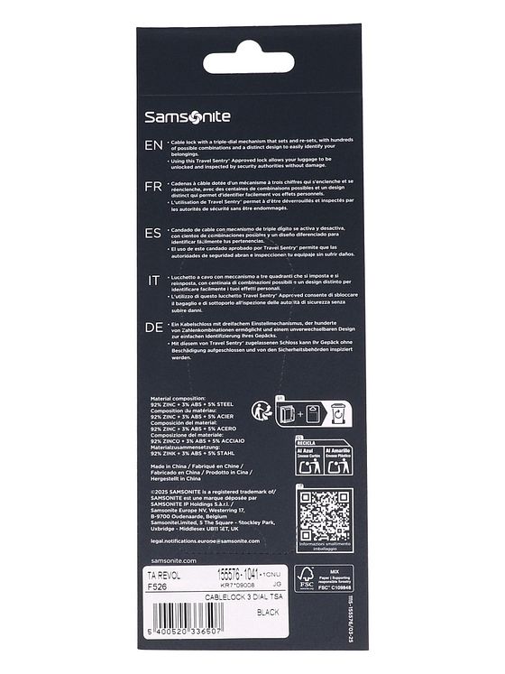 Samsonite Ta Revolution Kuffertlås med kode 6 cm