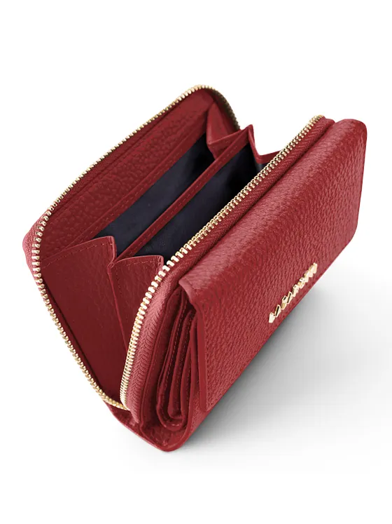 Lazarotti Cartera de piel «Bologna» con cremallera envolvente, 12 cm