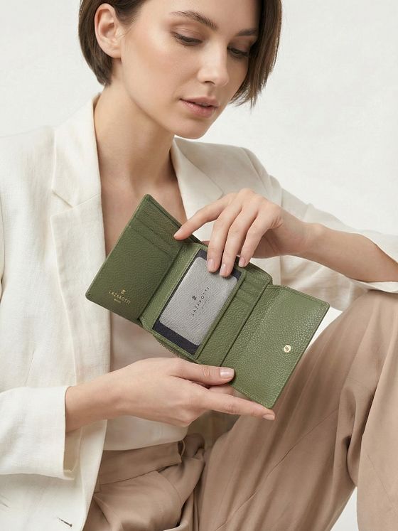 Lazarotti Bologna Kožená peněženka na zip Kožená 12 cm