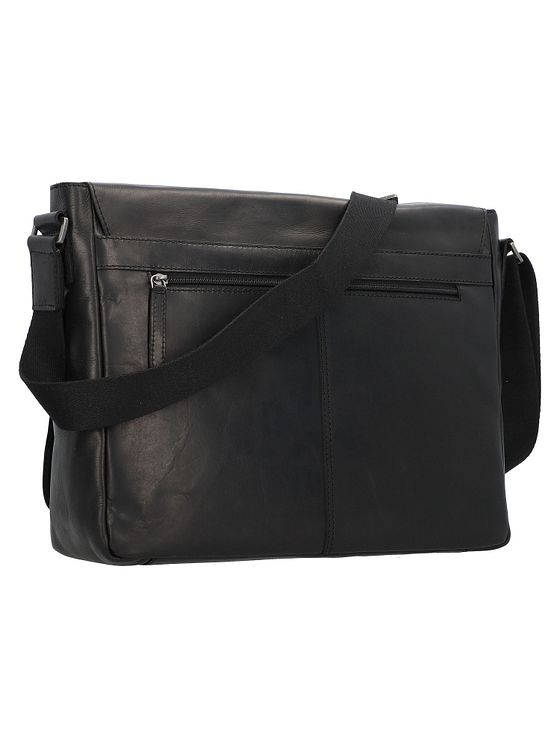 Greenburry Pure Black Messenger-taske Læder 37 cm