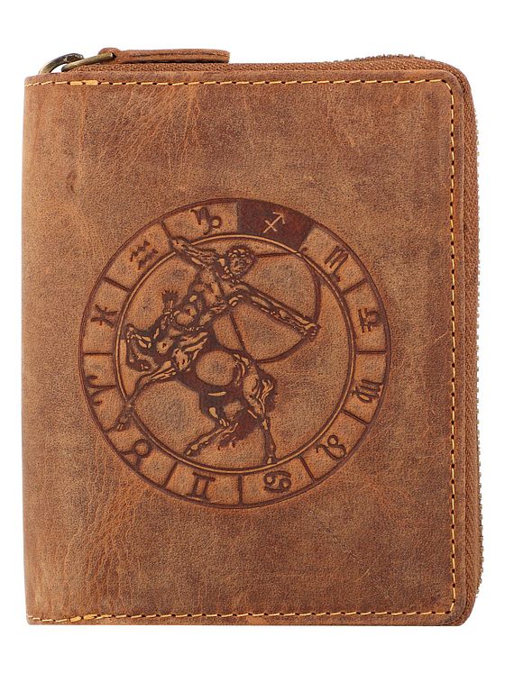 Greenburry Vintage pung med stjernetegn i læder 10 cm Greenburry Vintage pung med stjernetegn i læder 10 cm