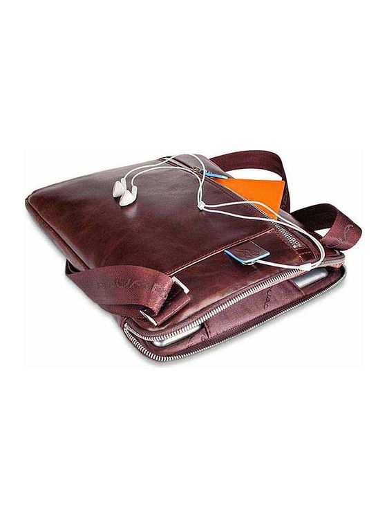 Piquadro Blå firkantet skuldertaske i læder 21 cm Piquadro Blå firkantet skuldertaske i læder 21 cm