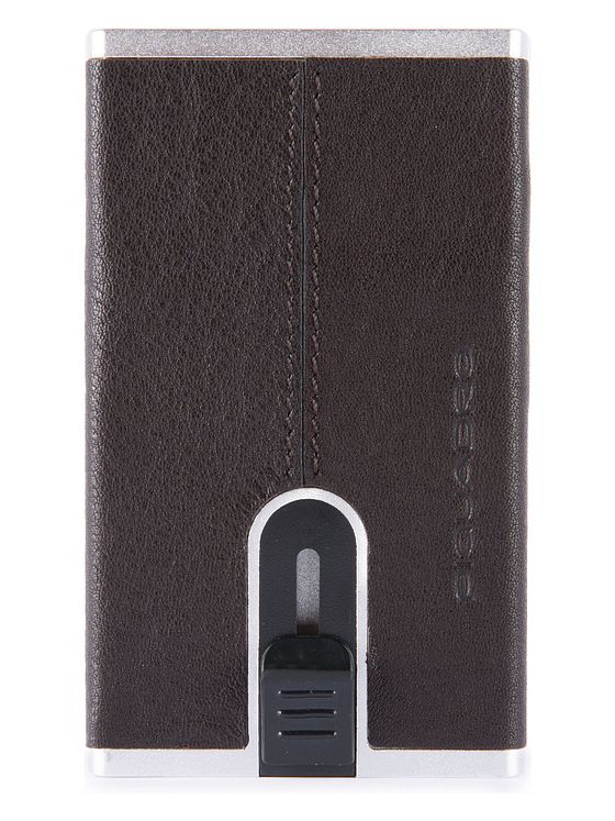 Piquadro Sort firkantet kreditkortholder RFID-læder 6 cm