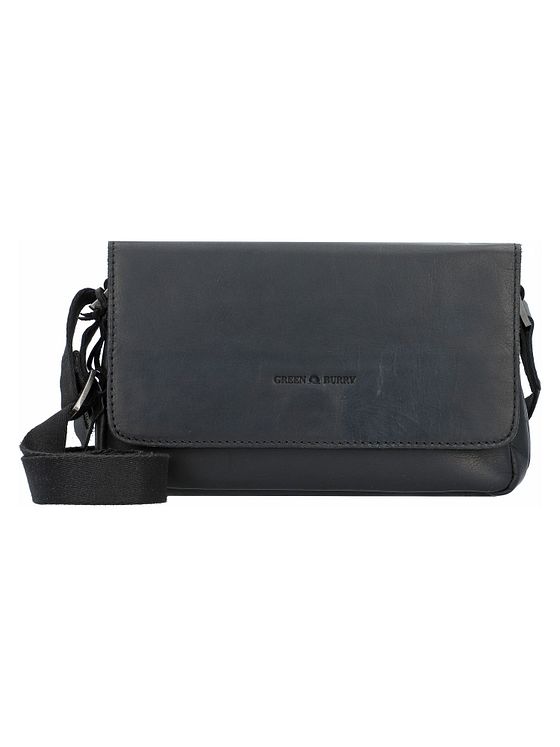 Greenburry Pure Black Skuldertaske Læder 23 cm