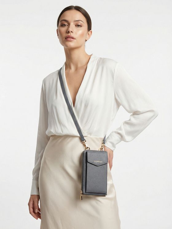 Lazarotti Bologna Leather Zip-Around Peněženka Pouzdro na mobilní telefon kožené 19 cm