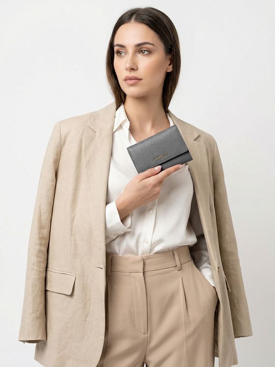 Lazarotti Bologna Kožená peněženka XL s přihrádkou na zip kůže 14 cm