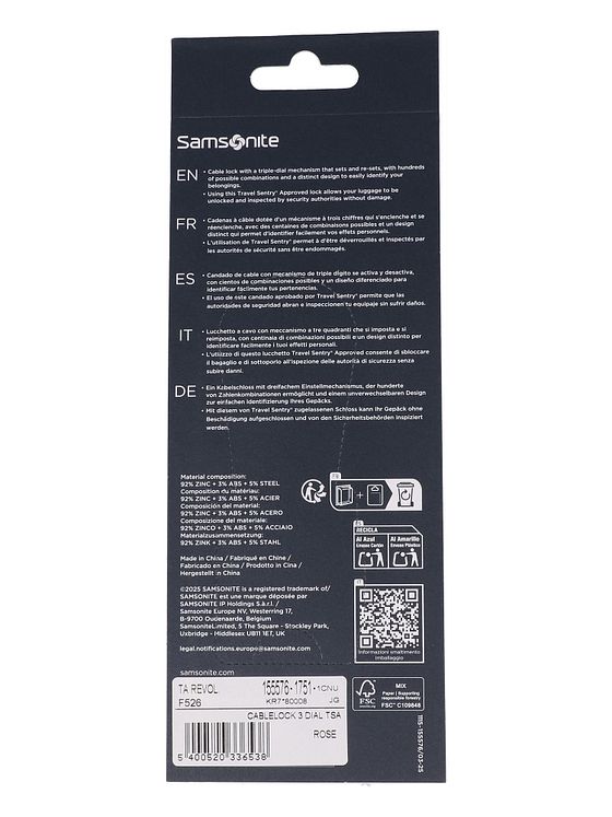 Samsonite Ta Revolution Kuffertlås med kode 6 cm