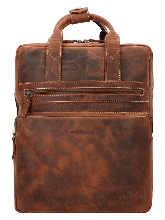 Greenburry Vintage-rygsæk i læder med 38 cm rum til bærbar computer