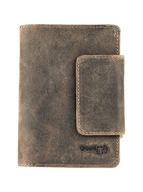 Greenland Nature Stenpung i læder 10 cm med rum til mobiltelefon