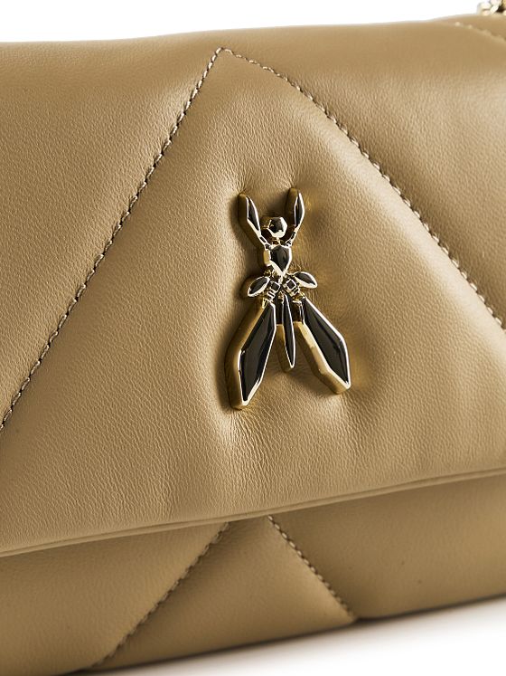 Patrizia Pepe Fly Polstrovaná taška přes rameno kožená 25 cm