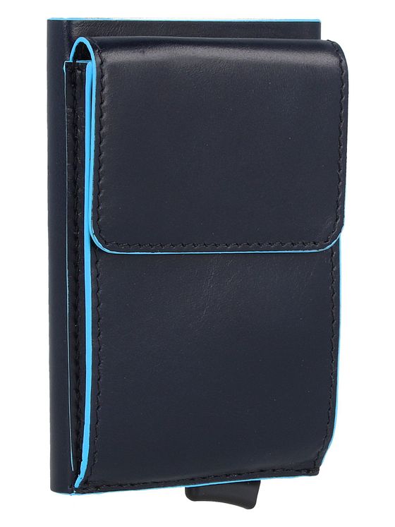 Piquadro Blå firkantet kreditkortholder i læder 6 cm Piquadro Blå firkantet kreditkortholder i læder 6 cm