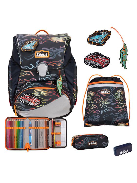 Scout Alpha Safety Light Skoleransel-sæt 5-delt