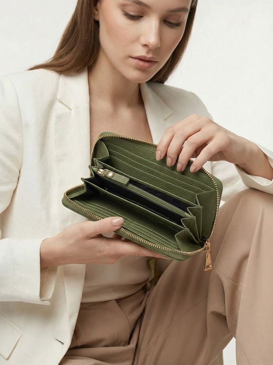 Lazarotti Bologna Leather XL Peněženka na zip Kožená 19 cm