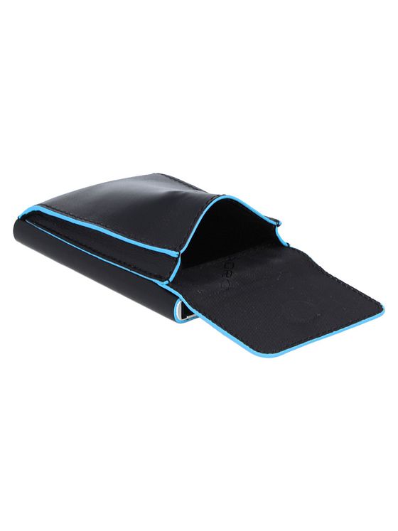 Piquadro Blå firkantet kreditkortholder i læder 6 cm Piquadro Blå firkantet kreditkortholder i læder 6 cm