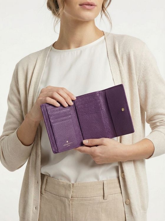 Lazarotti Bologna Kožená peněženka XL s přihrádkou na zip kůže 14 cm