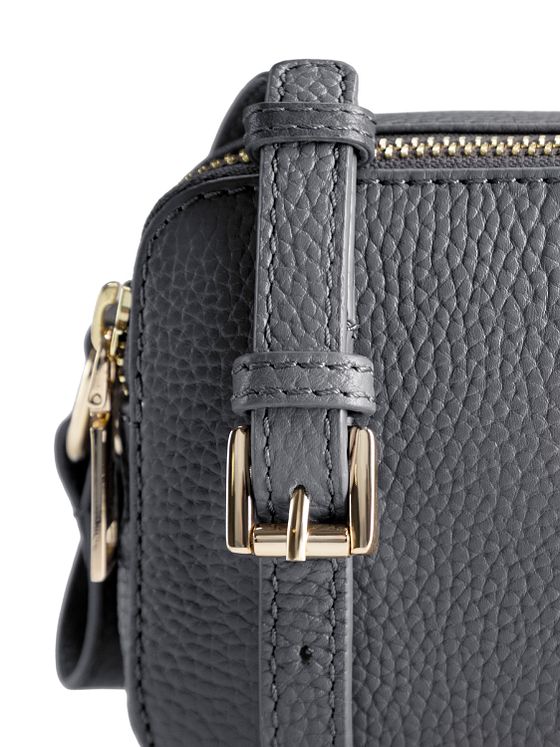 Lazarotti Bologna Kožená taška přes rameno na fotoaparát Kožená taška s dvojitým zipem 18 cm