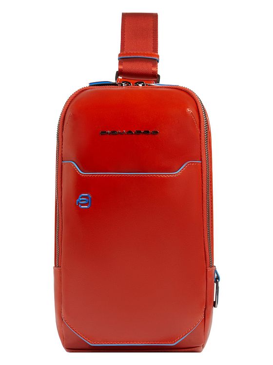 Piquadro Blå firkantet skuldertaske i læder 28 cm Piquadro Blå firkantet skuldertaske i læder 28 cm