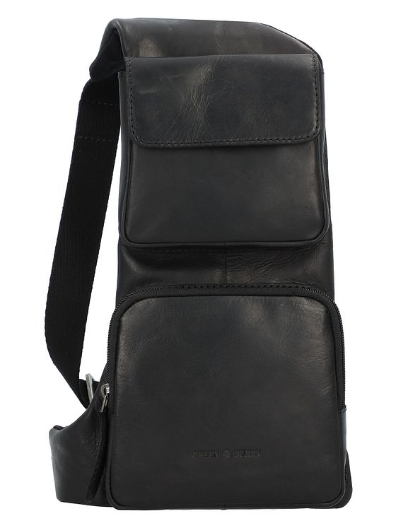 Greenburry Pure Black Skuldertaske Læder 16 cm