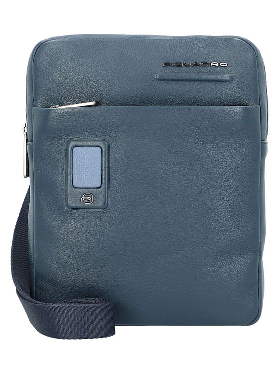Piquadro Akron skuldertaske i læder 22 cm