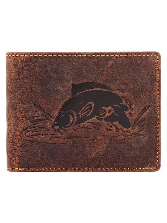 Greenburry Vintage peněženka s reliéfem ryby z kůže 12 cm