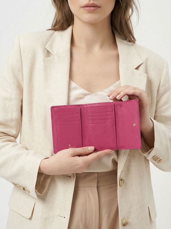 Lazarotti Bologna Kožená peněženka XL s přihrádkou na zip kůže 14 cm