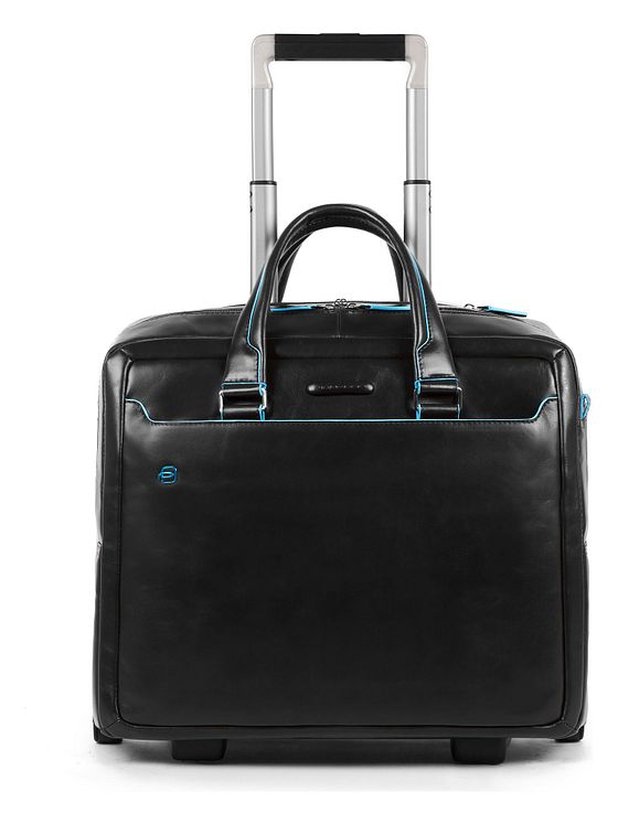 Piquadro Blue Square 2-hjulet business-trolley i læder med 36 cm rum til bærbar computer