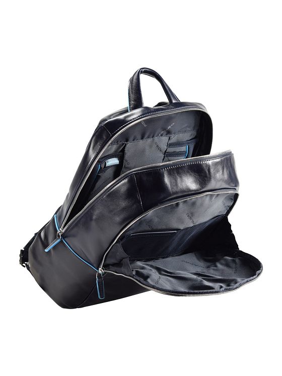 Piquadro Blå firkantet rygsæk læder 39 cm laptoprum Piquadro Blå firkantet rygsæk læder 39 cm laptoprum