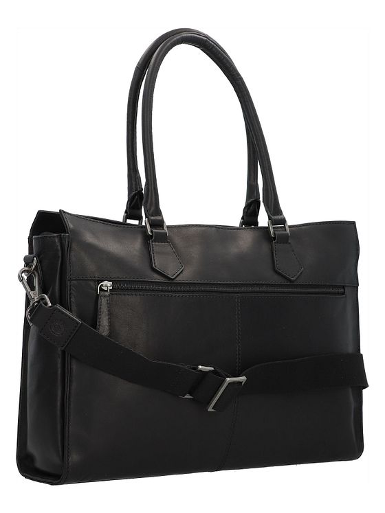 Greenburry Pure Black Skuldertaske Læder 40 cm Laptoprum Greenburry Pure Black Skuldertaske Læder 40 cm Laptoprum