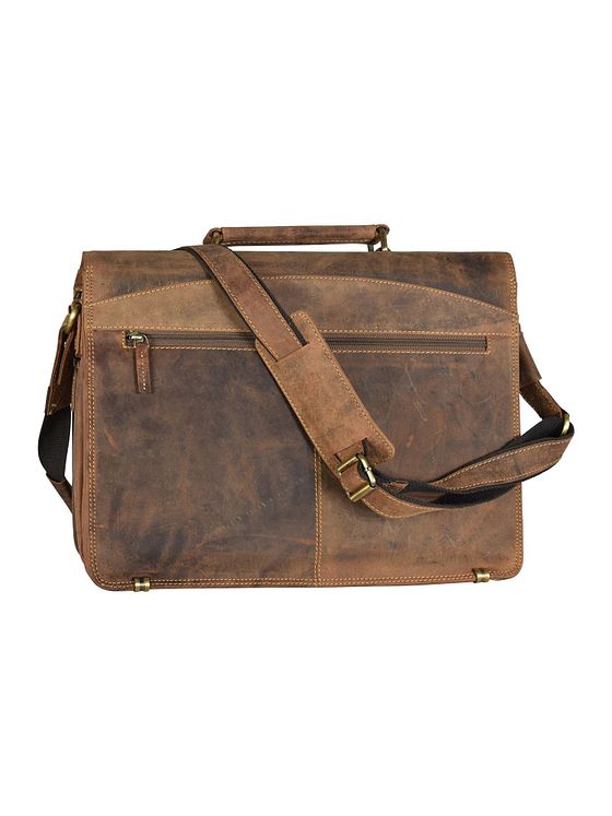 Greenburry Vintage dokumentmappe i læder med 40 cm rum til bærbar computer