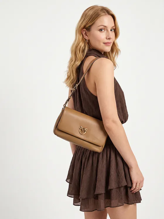 PINKO Click Soft Classic Taška přes rameno Kůže 32 cm PINKO Click Soft Classic Taška přes rameno Kůže 32 cm