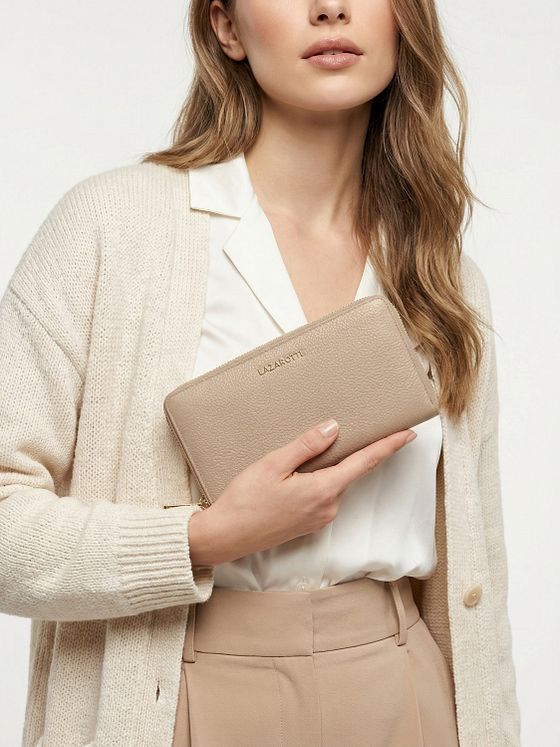 Lazarotti Bologna Leather XL Peněženka na zip Kožená 19 cm