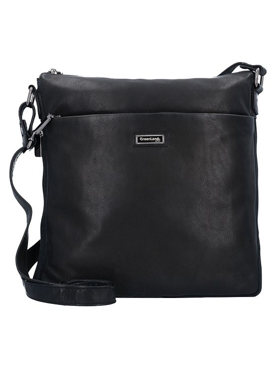 Greenland Nature Black Nappa Skuldertaske Læder 29 cm