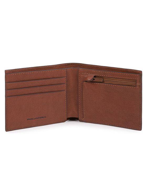 Piquadro Sort firkantet pung i læder 11 cm