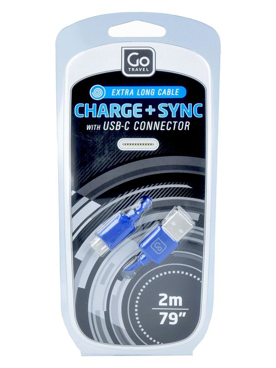 Go Travel USB-C opladnings- og synkroniseringskabel 200 cm