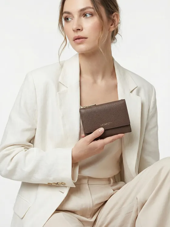 Lazarotti Bologna Leather XL-pung med lynlås hele vejen rundt, læder, 14 cm