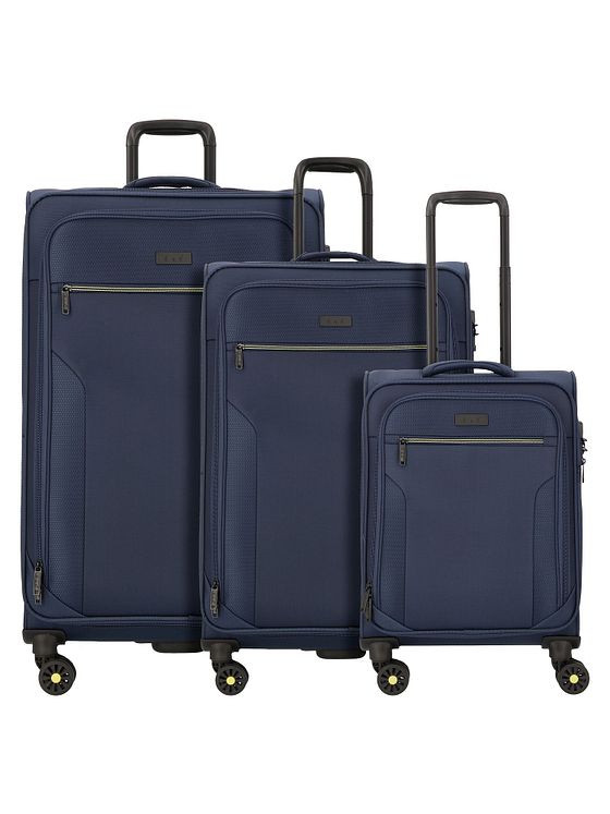 d & n Travel Line 9704 4 hjul Kuffert 3-delt med strækfold