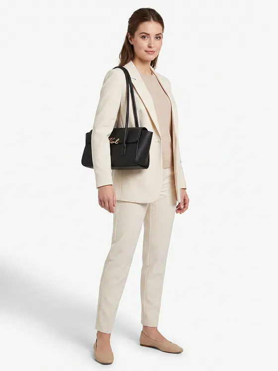Karl Lagerfeld Signature Bolsa de hombro Piel natural 37 cm Karl Lagerfeld Signature Bolsa de hombro Piel natural 37 cm