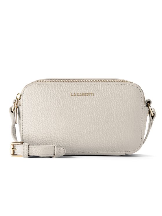 Lazarotti Bologna Kožená taška přes rameno na fotoaparát Kožená taška s dvojitým zipem 18 cm